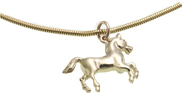 Pferd echt Gold 333 Anhänger plastisch 3D schwere Qualität 8kt Gelbgold Unisex
