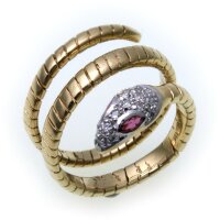 Schlangenring Gold 585 Diamant 0,15ct SI   Rubin Ring...