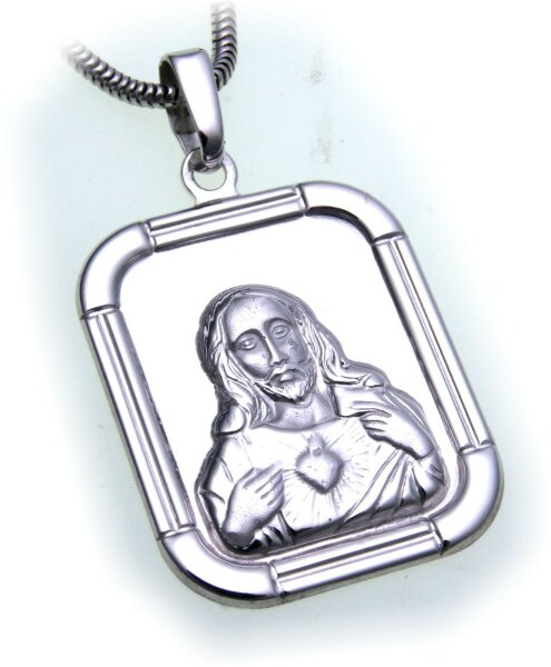 Anhänger Jesus Christus echt Silber 925 Gebet mit Herz  Sterlingsilber Unisex