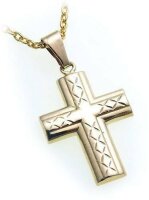 Anhänger Kreuz mit Verzierungen echt Gold 333 massiv 26 Gelbgold Unisex