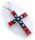 Anhänger Kreuz Zirkonia  rot echt Silber 925 45 mm groß Sterlingsilber