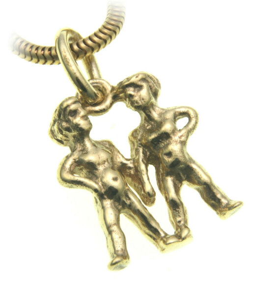Anhänger Sternzeichen Zwilling echt Gold 585 massiv Tierkreiszeichen klein 14kt