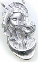 Anhänger XXL Madonna Silber 925 Sterlingsilber Maria mit Jesus Marienbild Unisex