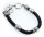 Armband Lederkordel schwarz mit  Metall versilbert