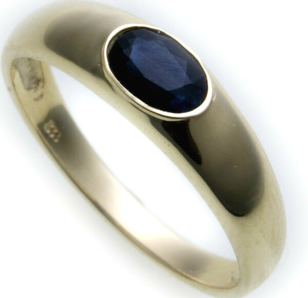 Bestpreis Damen Ring echt Gold 585 Safir 14kt Gelbgold Saphir made in Germany