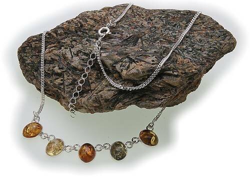 Collier echt Bernstein in Silber 925  Bernsteincollier Sterlingsilber Damen