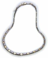 Collier echt Gold 585 Bicolor teilmattiert 14kt Damen...