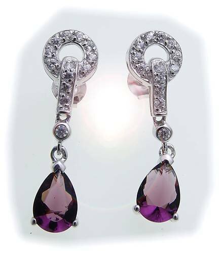 Damen Ohrringe Stecker echt Silber 925 Sterlingsilber Zirkonia beweglich TBES005