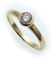 Damen Ring Brillant 0,25ct echt Gold 585 massiv Diamant 14kt Gelbgold SI Solitär