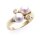 Damen Ring echt Gold 585 Perle 6,5 mm Brillant 0,04ct. Gelbgold Perlen Diamant