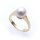 Damen Ring echt Gold 585 Perle 8,5 mm Glanz Gelbgold Zuchtperle