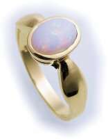 Damen Ring echt Opal 8 x 6 echt Gold 585 Zarge Gelbgold