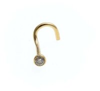 Piercing Nase echt Gold 750 mit Brillant Nasenstecker...