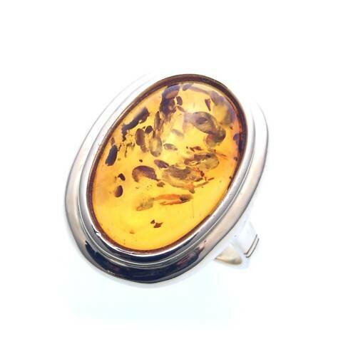 Damen Ring echter Bernstein a d Ostsee echt Silber 925 Sterlingsilber Damen 8549