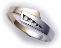 Ring für Damen Brillant 0,06ct echt Gold 585 rhod. Gelbgold Diamant