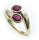 Damen Ring Rubin 5 x 4 echt Gold 585 Brillant 0,03ct Gelbgold Qualität Diamant