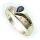 Damen Ring Safir Saphir echt Gold 333 8 karat Brillant 0,05ct Gelbgold Diamant