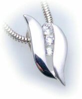 exkl. Anhänger echt Silber 925 mit Zirkonia teilmatt Qualität Sterlingsilber Neu