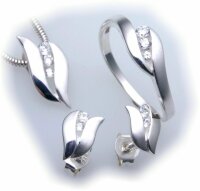 exkl. Anhänger echt Silber 925 mit Zirkonia teilmatt Qualität Sterlingsilber Neu