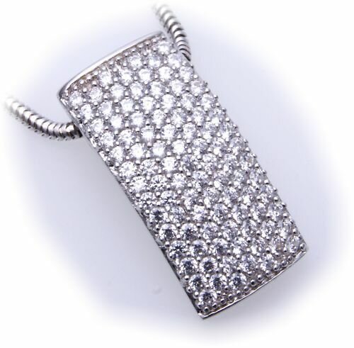 Anhänger echt Silber 925 Zirkonia Pavee rhodiniert Sterlingsilber