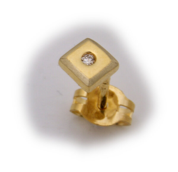 Herren Ohrringe Stecker Gold 585 Brillant 0,01ct Diamant 14 karat Ohrstecker Neu