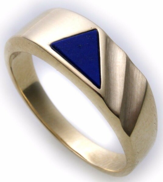 Herren Ring echt Gold 333 echt Lapis alle Steine mögl. 8kt Herrenring Gelbgold