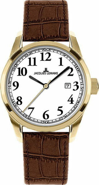 Jacques Lemans Sports Liverpool  Uhr Damen 1-1445 C Edelstahl vergoldet Datumsan