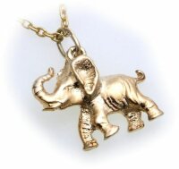 Neu Anhänger Elefant echt Gold 585 14 karat massiv...