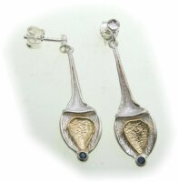 Ohrringe Hänger echt Sterlingsilber 925 Saphir...