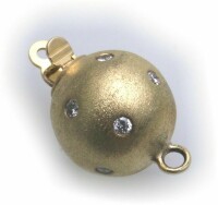 Perlschließe echt Gold 585 Gelbgold  Diamant 0,15 ct Steinketten Schließe Schloß