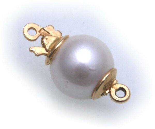 Perlschließe echt Gold 750 Gelbgold Perlen für Steinketten Schließe 18kt Schloß