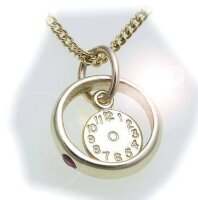 Taufring mit Uhr  Rubin 585 Gold poliert ohne Kette...