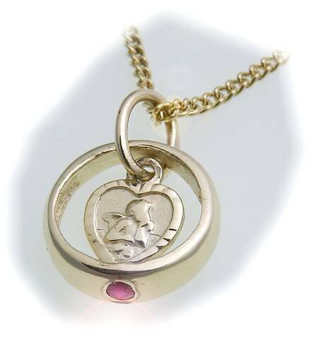 Taufring Schutzengel Rubin 585 Gold ohne Kette Qualität