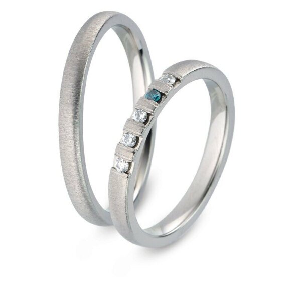 Titanfactory Titan Trauringe TF116 mit 5 Brillanten ges. 0.10 ct. w/si 52443blau