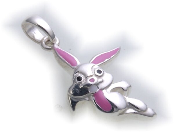 1 Anhänger Hase Kaninchen Silber 925 Sterlingsilber plastisch Häschen