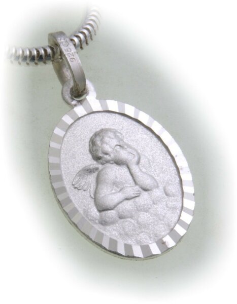 Anhänger Schutzengel echt silber 925 Sterlingsilber mit Kette Gott schütze dich