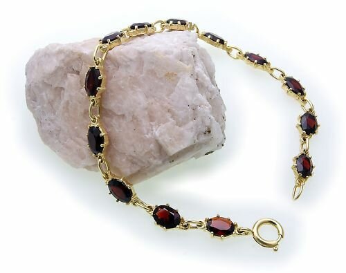 Armband m. Granat echt Silber 925 Armschmuck 19 cm Sterlingsilber 2932/8GR