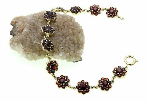 Armband m. Granat echt Silber 925/- Armschmuck 19 cm Sterlingsilber Damen