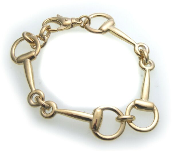 Armband Pferde Gebiss echt Gold 585 14 massiv Pferdegebiss Pferd Gelbgold Unisex