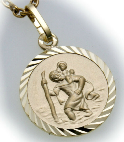 Anhänger Christopherus  333 Gold Christophorus 8kt Qualität Gelbgold Unisex