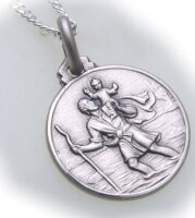 Anhänger Christophorus echt silber 925 Sterlingsilber mit Kette Christopherus