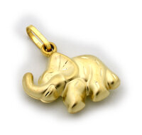Anhänger Elefant plastisch 3D mattiert 585 Gold...