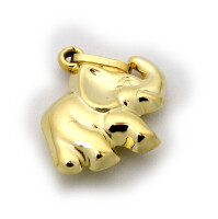 Anhänger Elefant plastisch 3D mattiert 585 Gold...