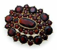 Brosche m. Granat echt Silber 925 Granatbrosche...