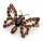 Brosche m. Granat Schmetterling Gold 333 Granatbrosche Gelbgold Unisex