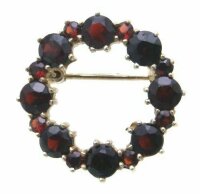 Brosche m. Granat Silber 925 Granatbrosche Sterlingsilber Damen  3176/8GR