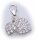 Charm Herz 2 Stück Zirkonia Silber 925 Einhänger Sterlingsilber Qualität