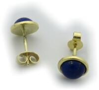 Damen Ohrringe echt Lapis Lazuli Gold 333 Stecker...