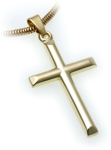 Anhänger Kreuz echt Gold 585 32 mm Glanz günstig Gelbgold Unisex