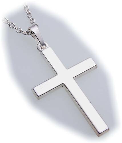 Anhänger Kreuz echt Silber 925 36 mm hochglanzpoliert  Sterlingsilber Damen